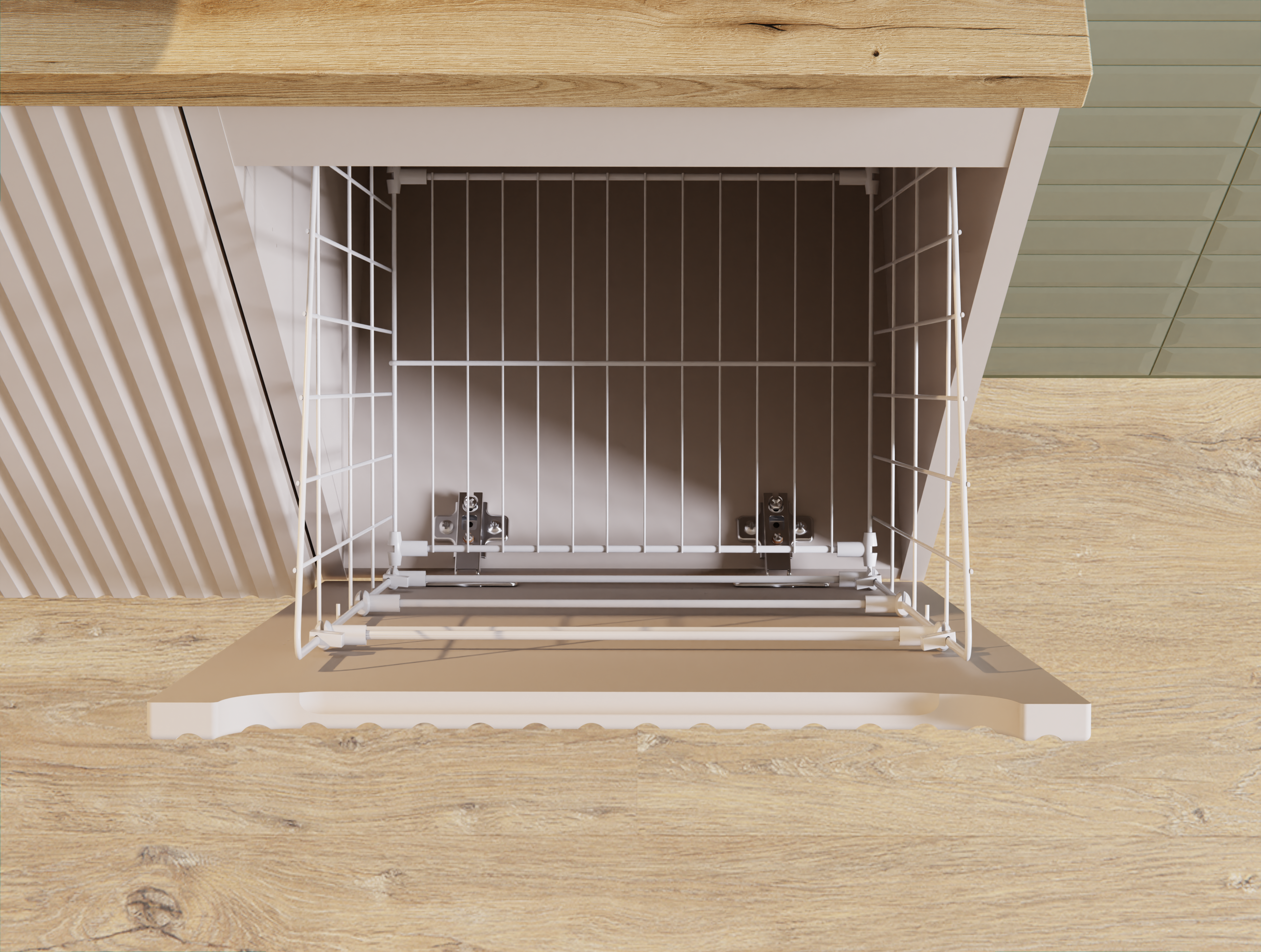 Nova Seitenschrank 40 cm mit Wäschekorb Kaschmir Matt