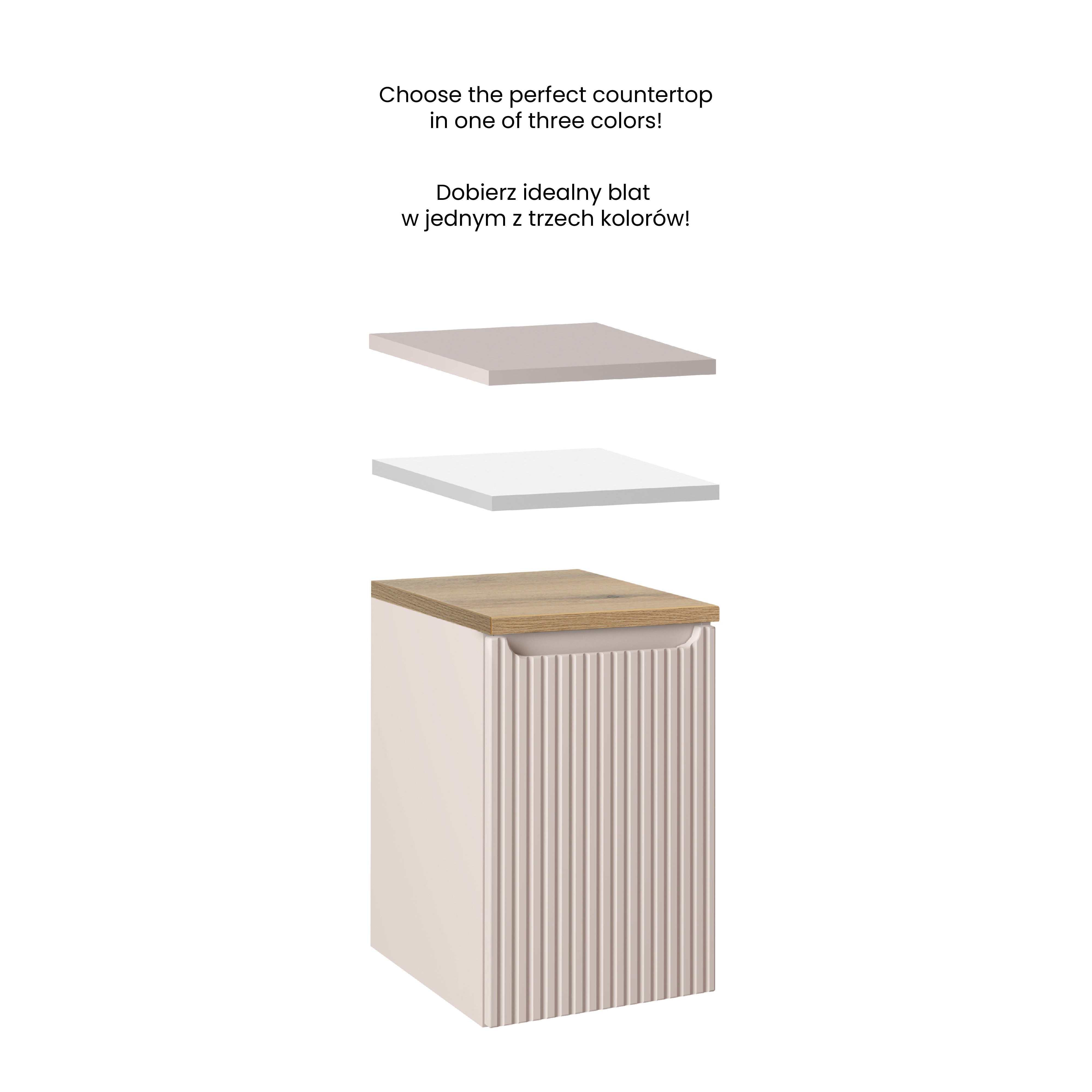 Nova Seitenschrank 40 cm mit Wäschekorb Kaschmir Matt
