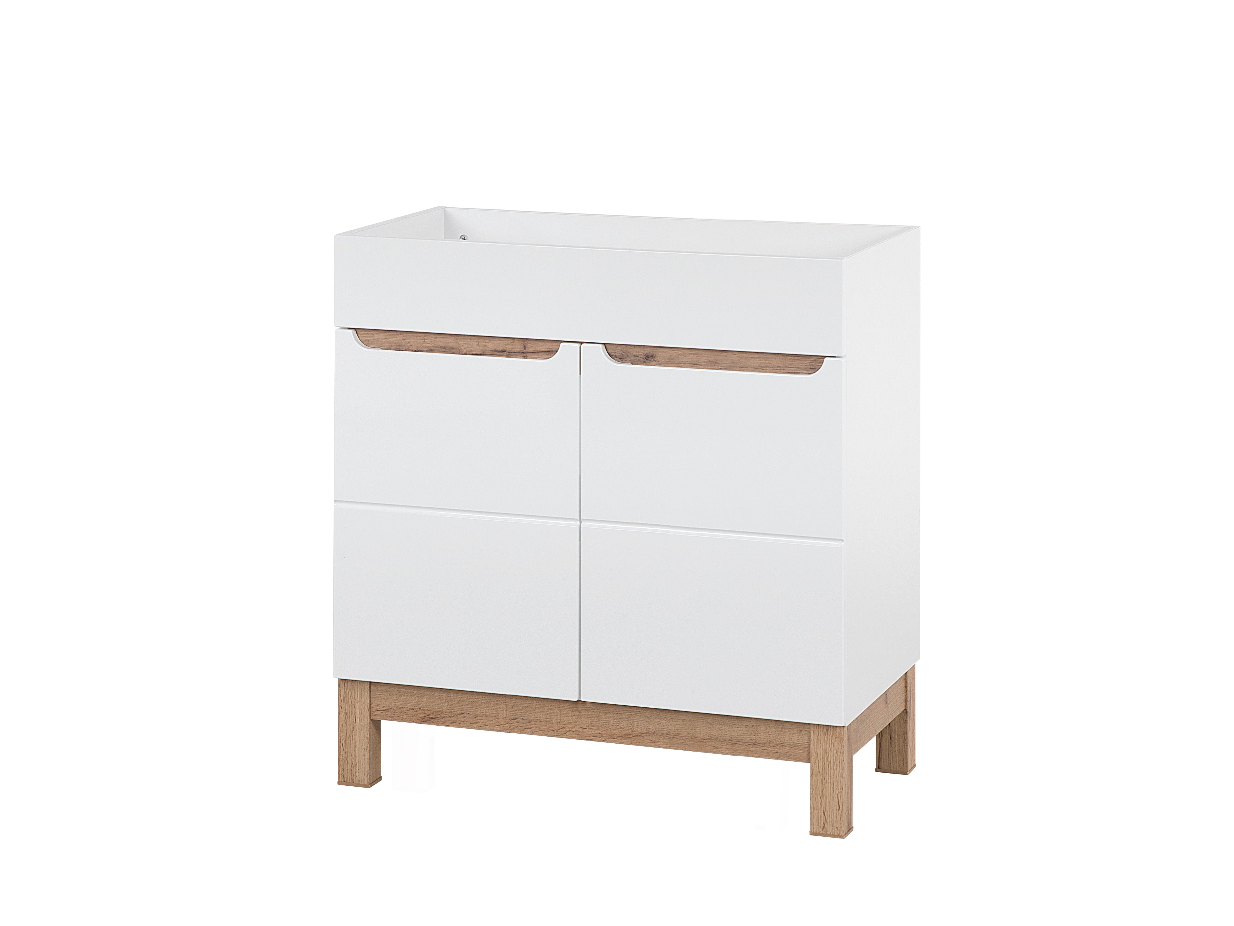Bali Waschbeckenunterschrank 80 cm 2 Türen Weiß