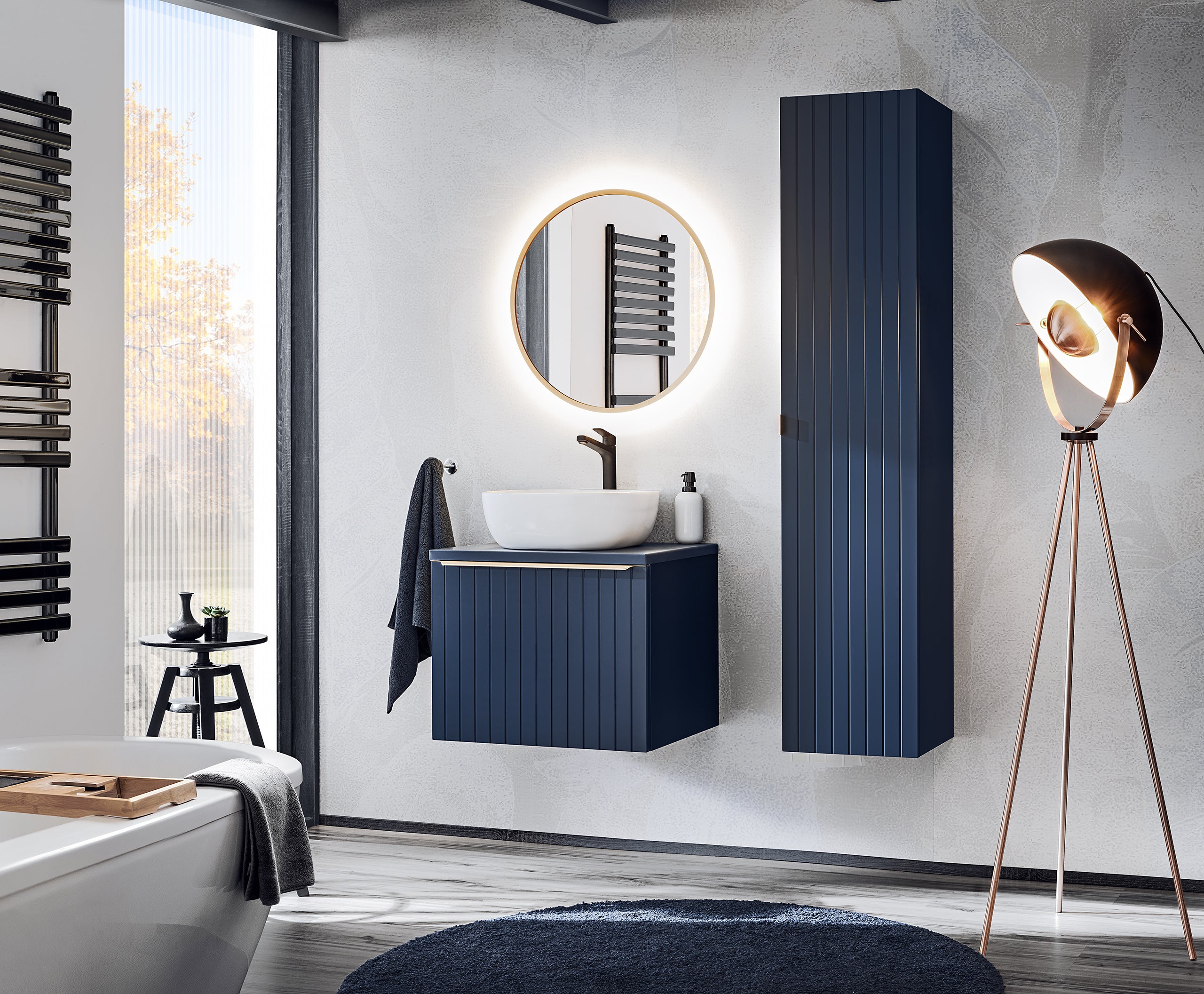 Lustro gerahmter LED-Spiegel Spiegel 60 x 3,5 x 60 cm (LUSTRO HESTIA 60)