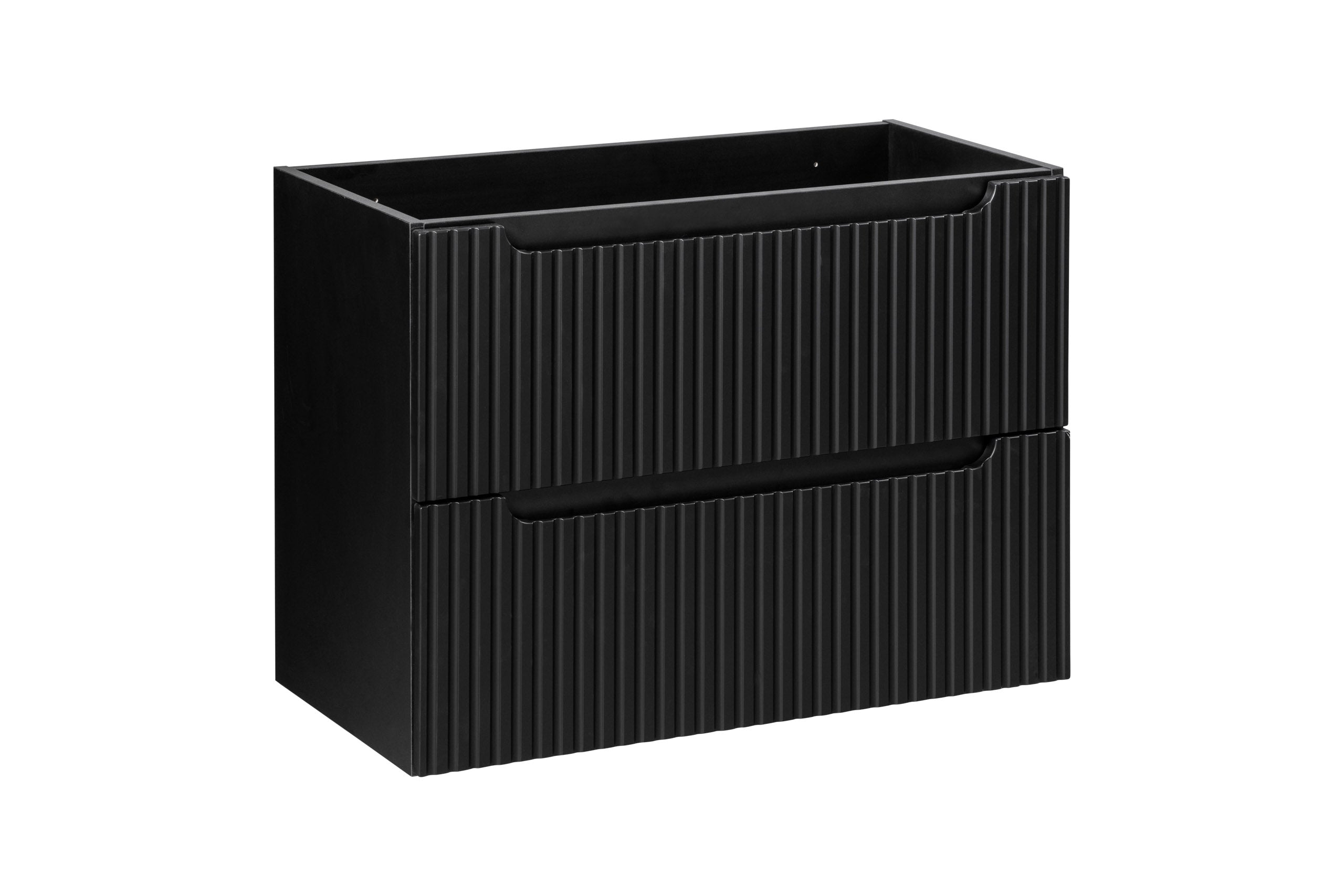 Nova Unterschrank für Waschbecken, 80 cm, 2 Schubladen Schwarz Matt