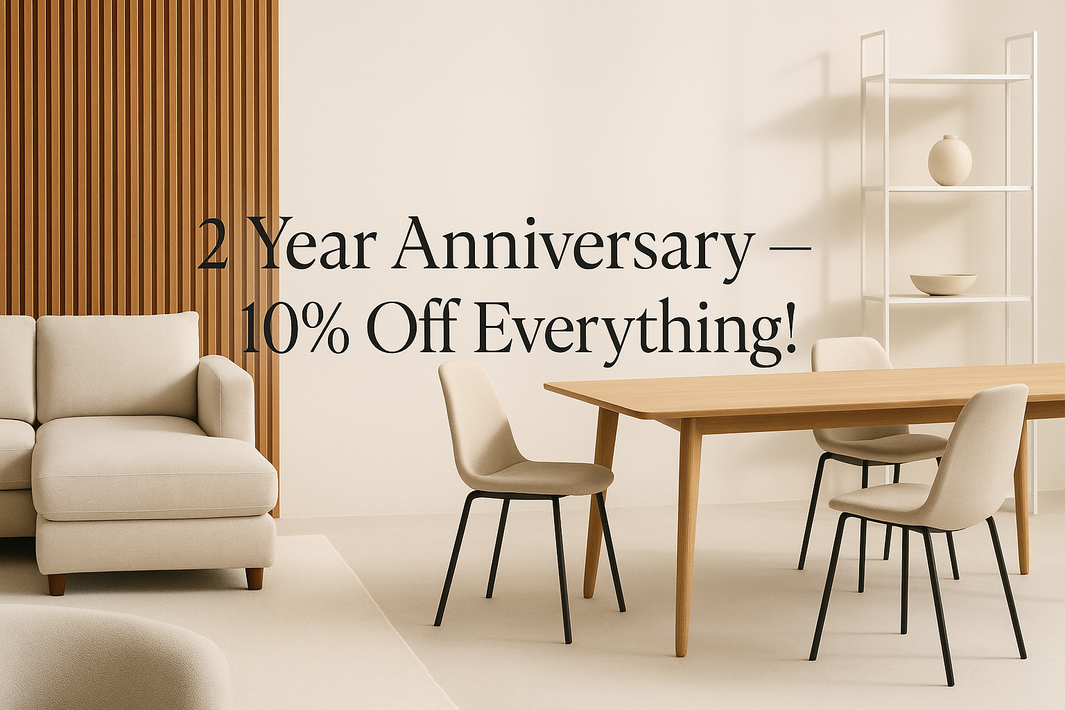 Furniture brand 2nd anniversary hero banner